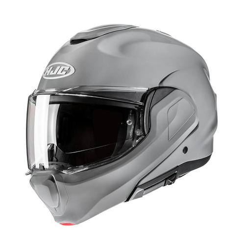 HJC F100 Solid Grijs Systeemhelm, Motoren, Kleding | Motorhelmen, Systeemhelm, Heren, XXL, Nieuw met kaartje, HJC, Verzenden