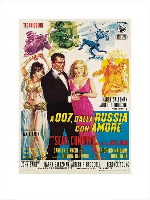 Kunstdruk James Bond From Russia with love Sketches 60x80cm, Huis en Inrichting, Woonaccessoires | Schilderijen, Tekeningen en Foto's