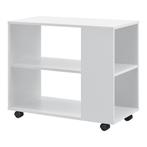 Bijzettafel Aalvdalen op wielen met 1 plank 70x35x60 cm wit, Huis en Inrichting, Tafels | Bijzettafels, Verzenden, Nieuw