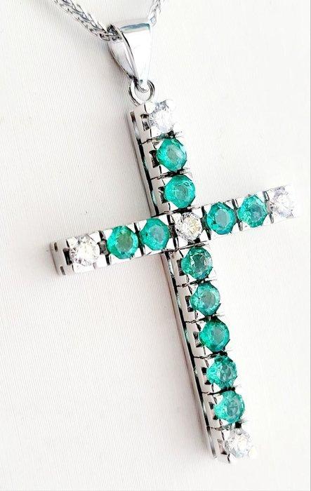 Estrò - Ketting met hanger - 18 karaat Witgoud - 2.96ct. tw., Sieraden, Tassen en Uiterlijk, Antieke sieraden