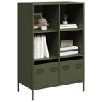 vidaXL buffetkast 68x39x103,5 cm staal olijfgroen, Verzenden, Nieuw, Metaal
