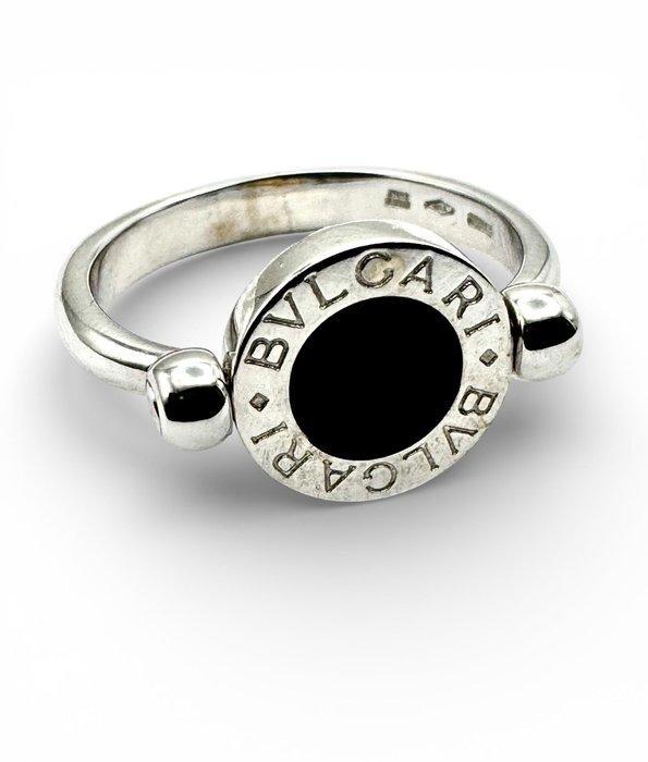 Bvlgari - Ring - 18 karaat Witgoud - Dubbelzijdig onyx en, Sieraden, Tassen en Uiterlijk, Ringen