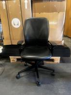Steelcase Leap V2 Met Leren Stoffering - Refurbished, Huis en Inrichting, Bureaustoelen, Verzenden, Zwart, Zo goed als nieuw, Bureaustoel