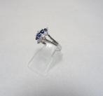 Ring - 18 karaat Witgoud Saffier - Diamant, Sieraden, Tassen en Uiterlijk, Ringen, Nieuw