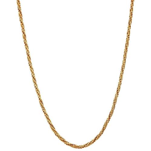 Gouden fantasie collier 45 cm 14 karaat, Sieraden, Tassen en Uiterlijk, Kettingen, Goud, Zo goed als nieuw, Goud, Verzenden