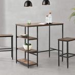Bartafel Växjö met 3 planken 109x60x100 cm zwart houtkleurig