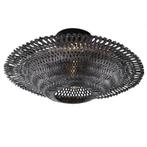 Rotan plafonnière zwart, Cordoba, Ophalen of Verzenden, Nieuw, Metaal, Landelijk