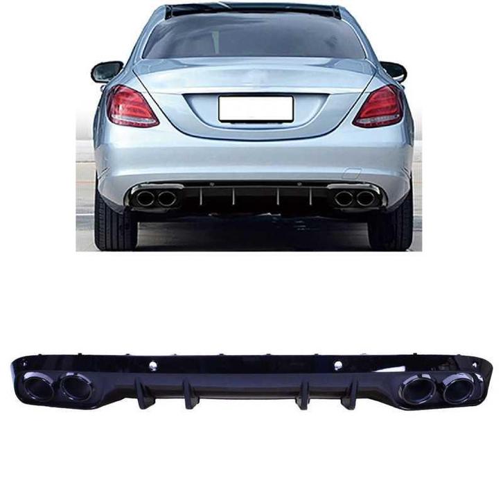 Diffuser passend bij mercedes w205 zonder amg-lijn met ronde, Auto-onderdelen, Carrosserie en Plaatwerk, Nieuw