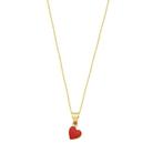 2-delige sieradenset - 14 karaat Geel goud - Rood Hart