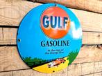 Gulf Gasoline "At the Sign of the Orange Disc" - emaille bor, Verzamelen, Verzenden, Nieuw