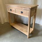 Sidetable - 80 x 30 cm - 2 lades - Teakhout - TTM Wonen, Huis en Inrichting, 50 tot 100 cm, Teakhout, Nieuw, Ophalen of Verzenden