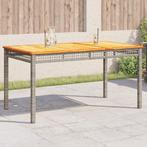 vidaXL Tuintafel 140x80x75 cm poly rattan en acaciahout, Verzenden, Nieuw