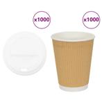 vidaXL Papieren koffiekopjes met deksel 1000 st 12oz 300 ml, Huis en Inrichting, Keuken | Servies, Verzenden, Nieuw