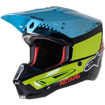 Crosshelm Alpinestars S-M5 Speed  Fluo Geel / Licht Blauw beschikbaar voor biedingen