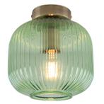 Groene plafondlamp Charlois, glas, retro, Ophalen of Verzenden, Nieuw, Glas, Retro