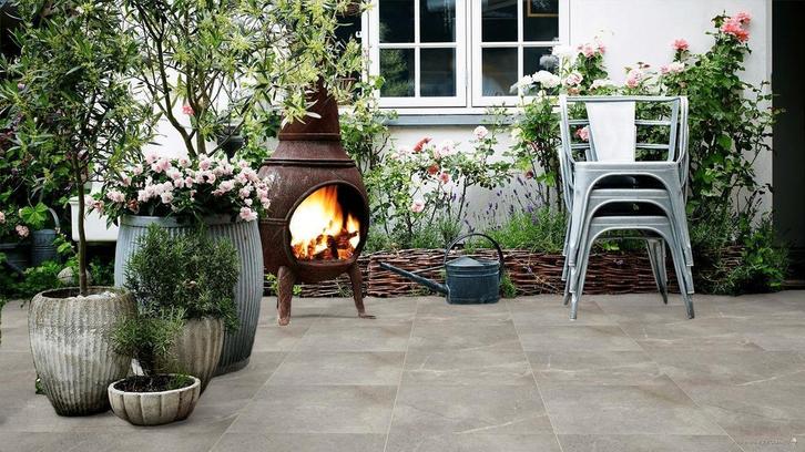 Keramische Tuintegel 60x60x3 cm Ultra Mask Silver/Graphite, Tuin en Terras, Tegels en Klinkers, Terrastegels, Nieuw, 10 m² of meer