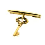 Gouden broche met vintage skeleton sleutel (unieke broche), Goud, Gebruikt, Ophalen of Verzenden, Overige kleuren