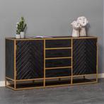 Dressoir Mangohout Fingula 210 cm, Huis en Inrichting, Kasten | Dressoirs, Verzenden, Nieuw, 200 cm of meer, Industriële meubels