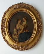 Franse school (XIX) - Two young beautiful Biedermeier Girls