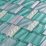 Mozaïektegel Stella Green Glas Aluminium 29,5x29,5 cm, Nieuw, Overige materialen, Overige typen, 20 tot 40 cm