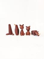 Figuur - Zes vintage houten dieren Royal Pet