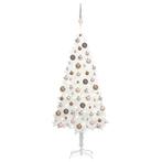 vidaXL Kunstkerstboom met LEDs en kerstballen 180 cm wit