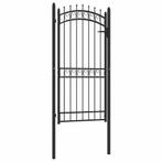 vidaXL Poort met speerpunten 100x200 cm staal zwart, Tuin en Terras, Tuinpoorten, Verzenden, Nieuw