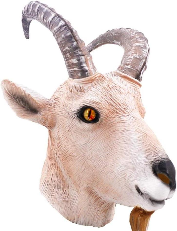 Geit masker realistisch (bruin/beige), Kleding | Dames, Carnavalskleding en Feestkleding, Nieuw, Verzenden