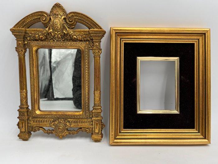 Lijst (2) - Hout - paar gouden lijsten, Antiek en Kunst, Antiek | Overige Antiek