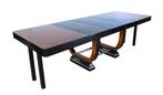 Eettafel - Thuya, Verchroomd, zwart - Art Deco Uitschuifbare