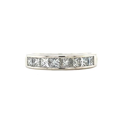 Witgouden rijring met diamant 18 krt, Sieraden, Tassen en Uiterlijk, Ringen, Wit, Zo goed als nieuw, Goud, Verzenden
