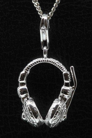 Zilveren Koptelefoon hanger en/of bedel, Sieraden, Tassen en Uiterlijk, Bedels, Verzenden