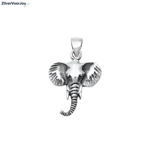 Zilveren olifantenkop kettinghanger, Sieraden, Tassen en Uiterlijk, Kettinghangers, Nieuw, Verzenden