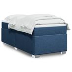 vidaXL Boxspring met matras stof blauw 80x200 cm, Eenpersoons, Nieuw, 80 cm, 200 cm