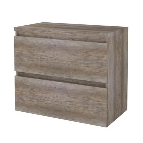 Badmeubelset BWS Salt 80x46cm Greeploos 2 Lades Met, Doe-het-zelf en Verbouw, Sanitair, Bad, Nieuw, Chroom, Ophalen of Verzenden