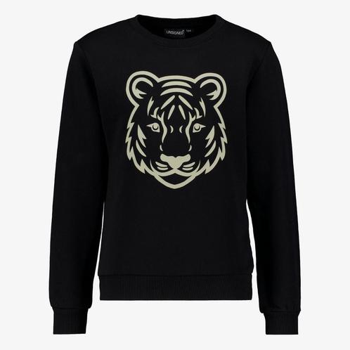 Unsigned jongens sweater met tijgerkop zwart maat 146/152, Kleding | Dames, Truien en Vesten, Nieuw, Verzenden