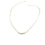 Gouden collier met bicolor hanger gezet met diamant 0,24..., Gebruikt, Overige kleuren, Ophalen of Verzenden, Met edelsteen
