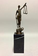 Beeldje - Bronzen beeld vrouwe justitia - exacte, Antiek en Kunst, Curiosa en Brocante