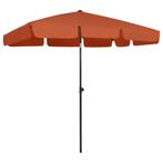 vidaXL Strandparasol 200x125 cm terracottakleurig, Tuin en Terras, Verzenden, Nieuw, 2 tot 3 meter, Strandparasol