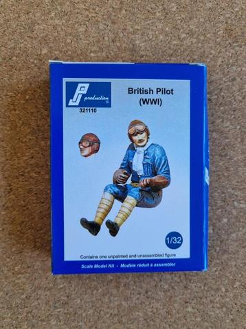 PJ Production 321110 English Pilot seated (WW1) 1:32 beschikbaar voor biedingen