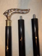 Wandelstok - Wooden walking stick with very luxurious brass, Antiek en Kunst, Curiosa en Brocante