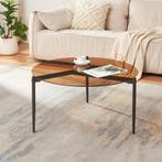 Salontafel Ulökantaa Ø80x40 cm bruin [en.casa], Huis en Inrichting, Tafels | Salontafels, Verzenden, Nieuw