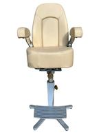 Yacht stuurstoel beige leder met inklapbare zitting en ar..., Watersport en Boten, Verzenden, Nieuw