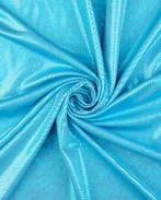 Lycra Folie Stipjes Turquoise, Nieuw, Blauw