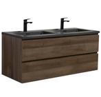 Badkamermeubel Set Angela 120cm Bruin Eiken Badmeubel, Huis en Inrichting, Verzenden, Nieuw, Wastafelkast