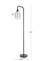 Industriële Vloerlamp – Zwarte Metalen Staande Lamp met Kooi, Huis en Inrichting, Verzenden, Nieuw