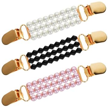 Fako Bijoux® - Vestsluiting - Vestclip - Set 3 Stuks - Pearl beschikbaar voor biedingen