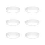 Set van 6 In- of opbouwspot wit 14 cm incl. LED 3 staps dim, Tuin en Terras, Nieuw, Kunststof