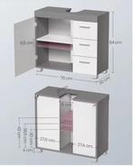 Wastafel Onderkast met Poten en 3 Lades, Verzenden, Nieuw
