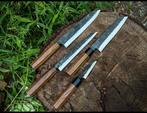 Set of FOUR, Hand-Forged with Old Steel- Chefs knife -, Antiek en Kunst
